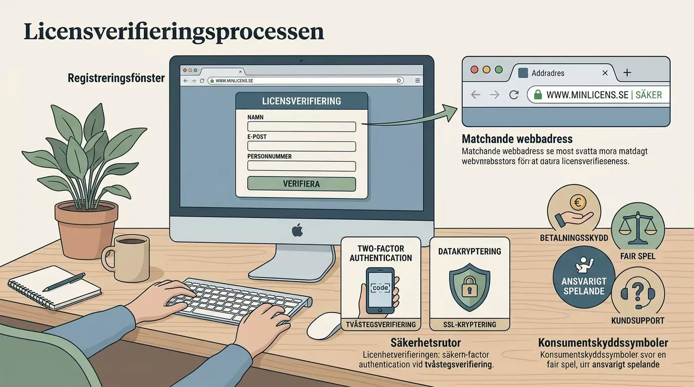 Svensk licenskontroll med register, webbadress och skyddspunkter