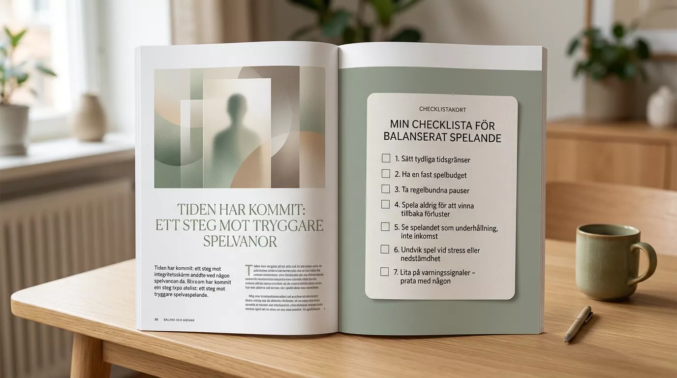 Lugn svensk informationsmiljö med skydd, kontrollpunkter och vägval kring spel